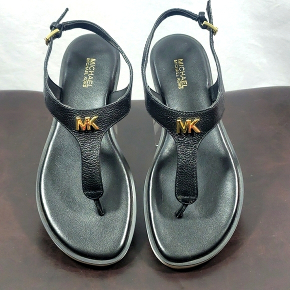 MICHAEL Michael Kors Shoes - MICHAEL Michael Kors Women's "Brady Thong" T-Strap Sandals, Black, Size 6.5